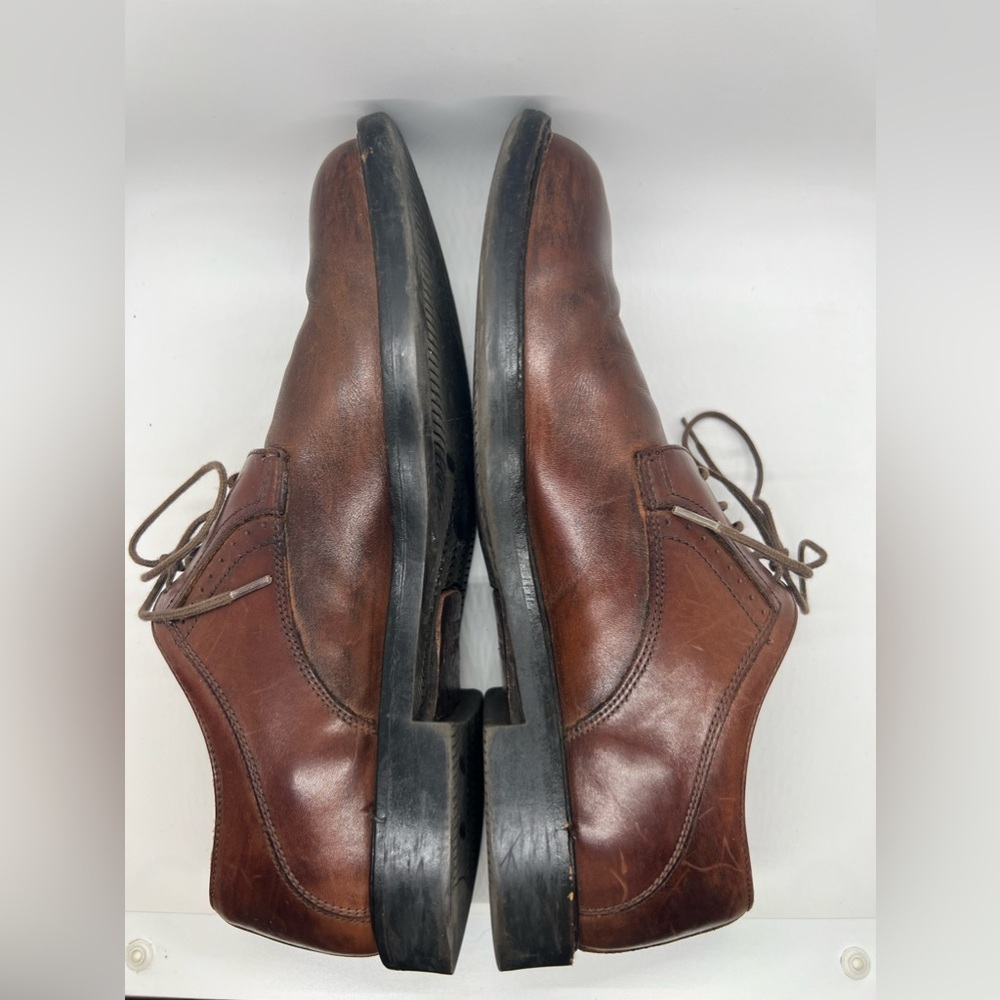 Johnston and Murphy Brown Leather Dress Shoes Oxfords Lace Up Sz 9.5 Wide - Picture 6 of 8